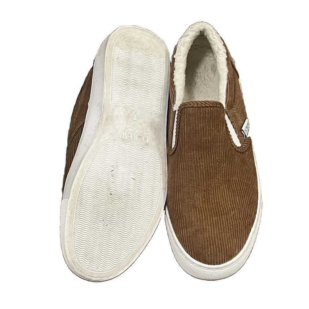 J.Crew Corduroy Faux Sherpa Lined Slip On Loafers Brown Women’s Size 7 - Picture 3 of 8
